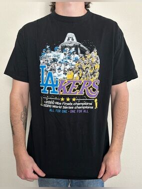 Kobe Bryant Tribute Memorial Lakers LA Dodgers 2020 Champs Shirt Men’s size 2XL